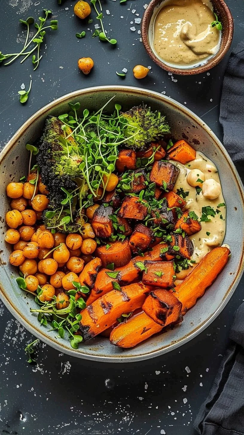 One-Pan Roasted Carrot and Chickpea Bowl