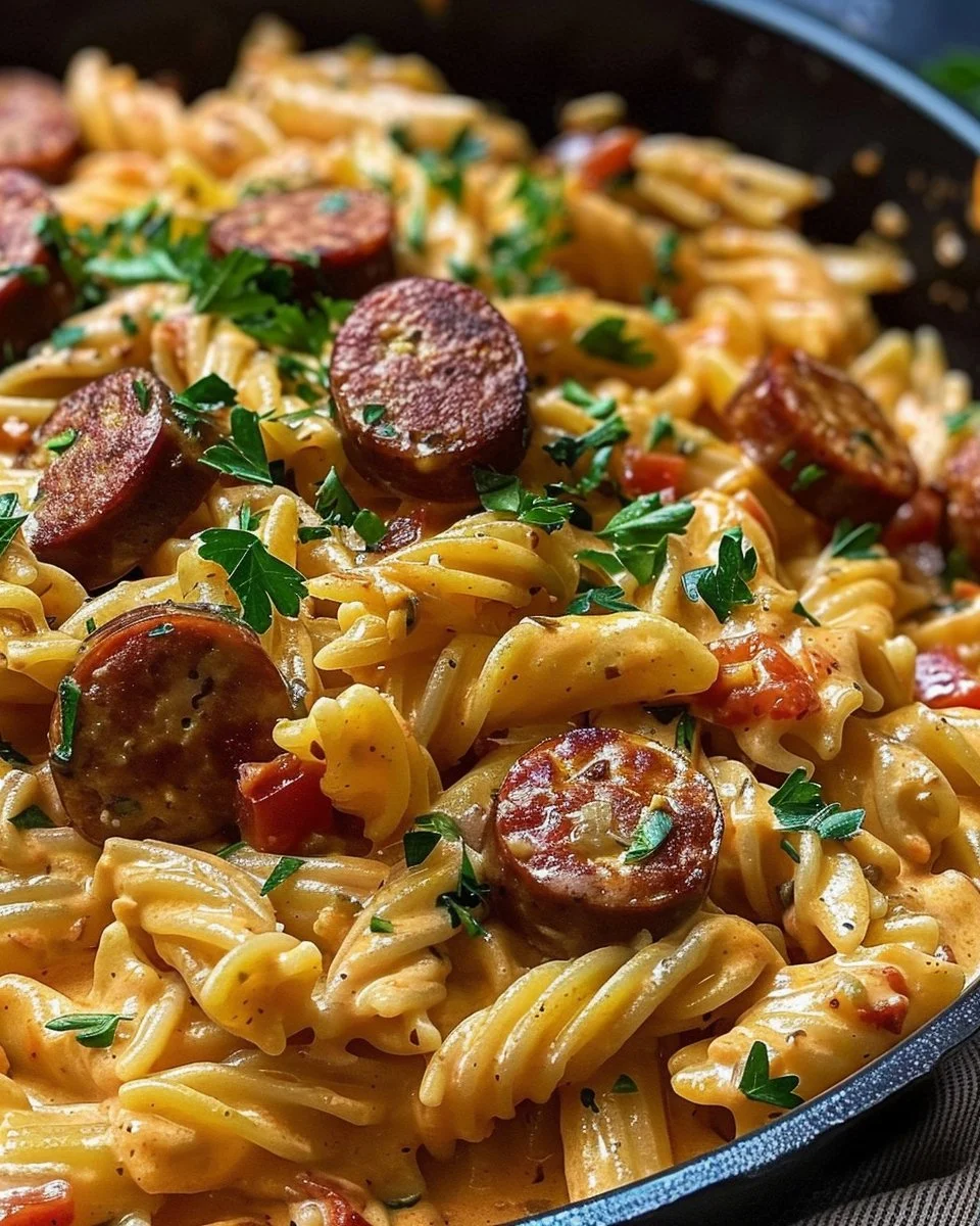 One-Pot Creamy Spicy Cajun Sausage Pasta