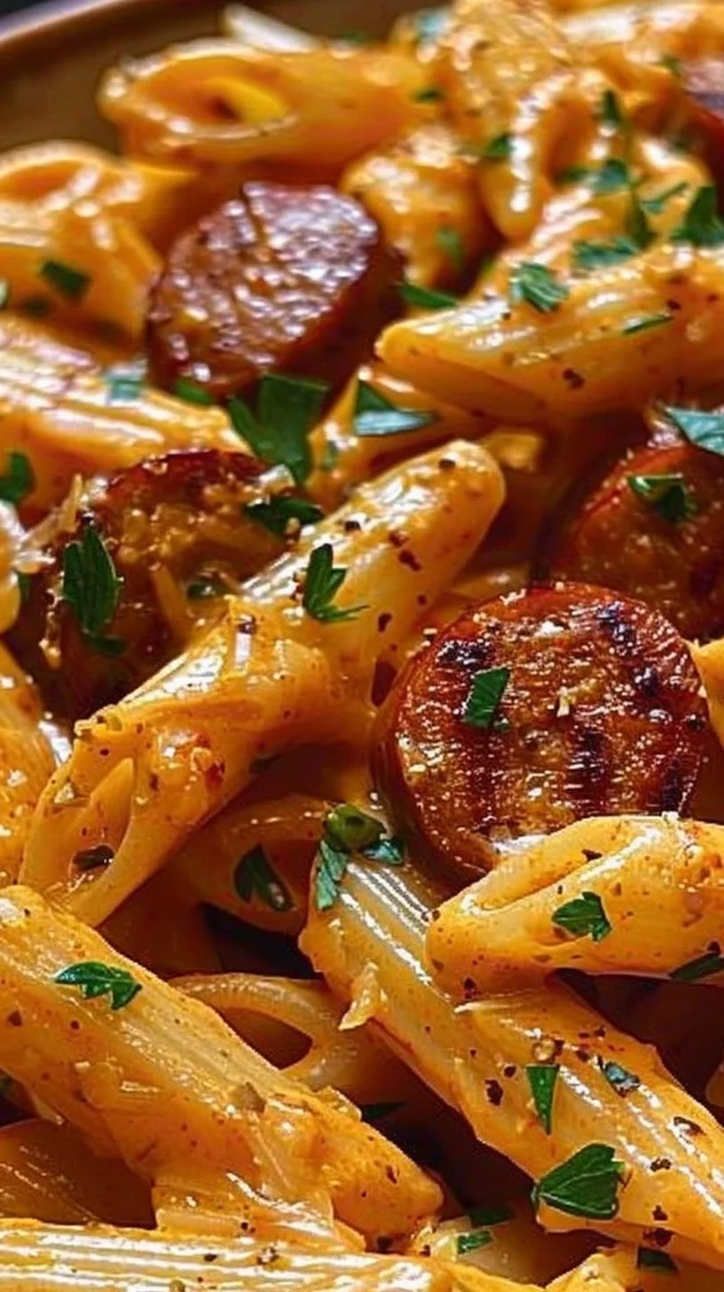 One-Pot Creamy Spicy Cajun Sausage Pasta
