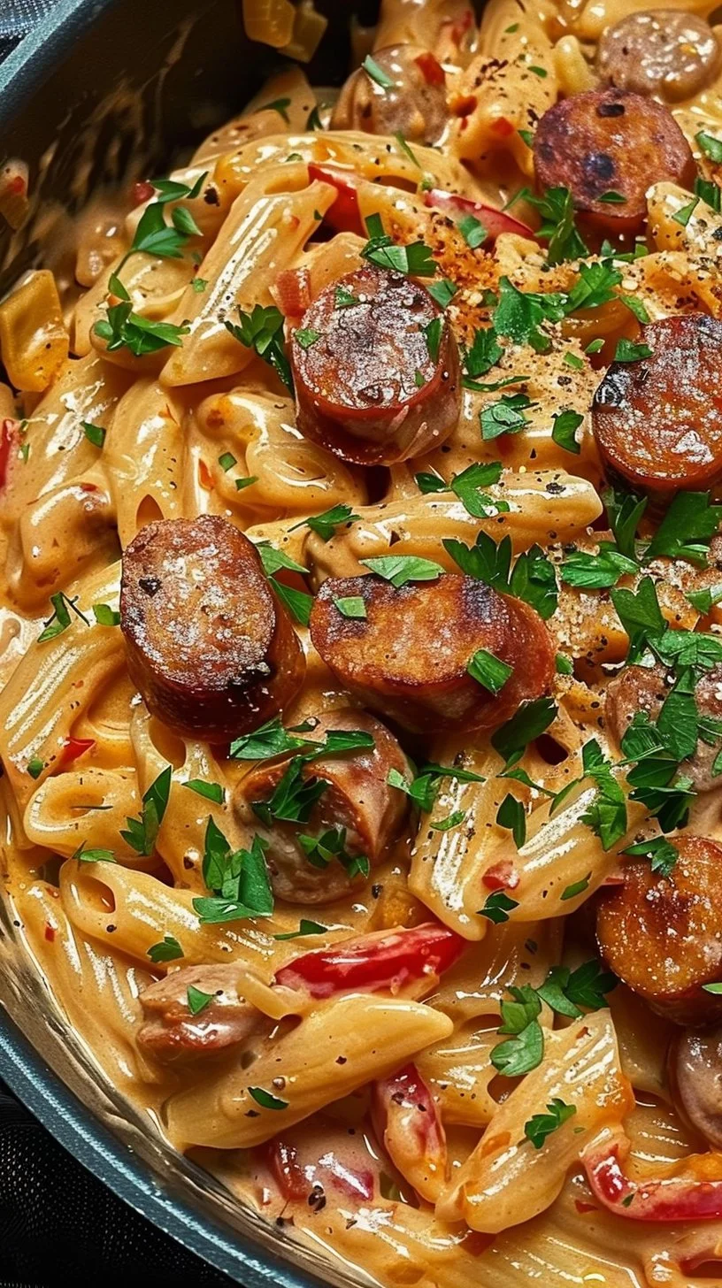 One-Pot Creamy Spicy Cajun Sausage Pasta
