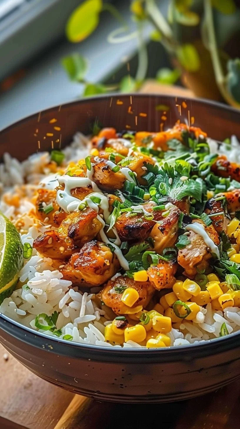 Street Corn Chicken Rice Bowl