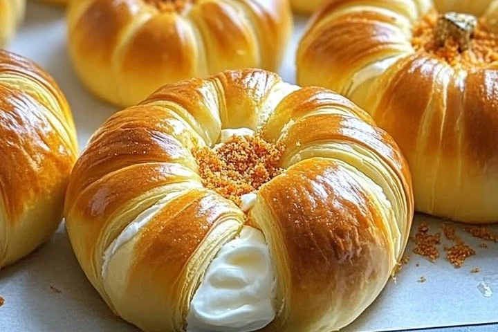 Crescent Pumpkins with Cream Cheese & Pumpkin Pie Filling