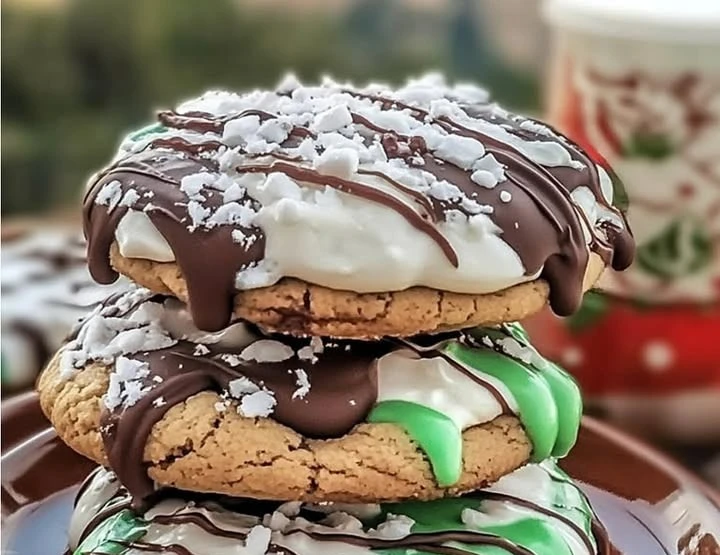 Peppermint Hot Chocolate Cookies