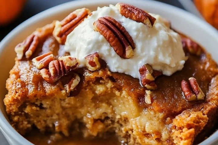 Pumpkin Pecan Cobbler: Warm