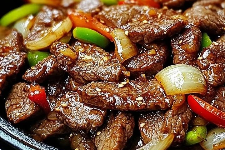 Sizzling Chinese Pepper Steak with Onions