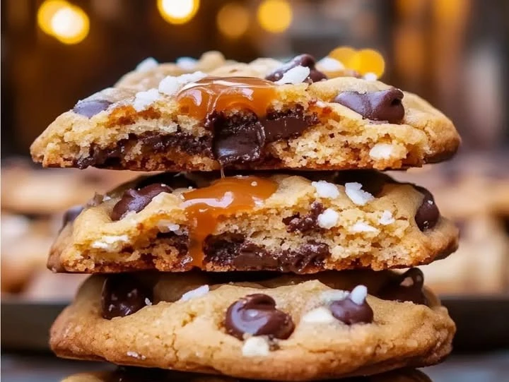 Salted Caramel Pretzel Chocolate Chip Cookies