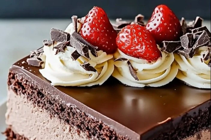 Triple Chocolate Mousse Cake Delight