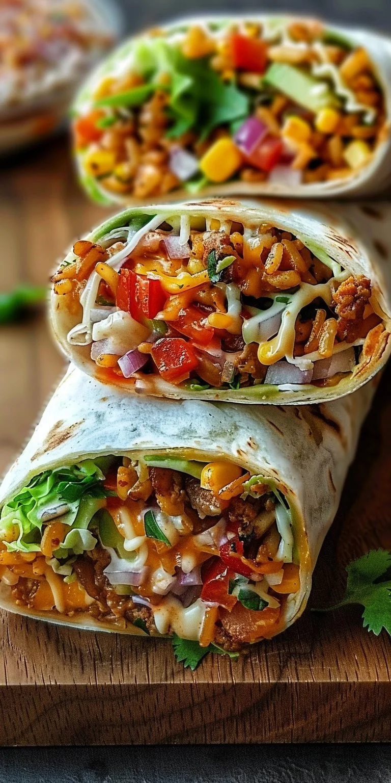Delicious 10-minute vegan burrito wraps filled with fresh vegetables and spices.