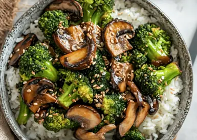 Vegan Broccoli & Mushroom Stir Fry – Quick No-Meat Dinner Idea