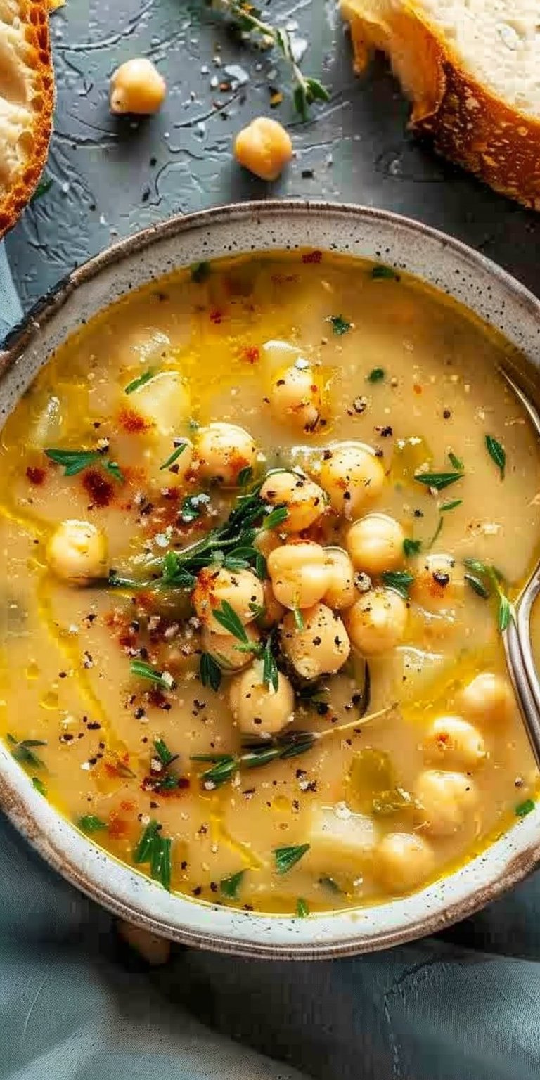 Vegan Garlic Chickpea Soup