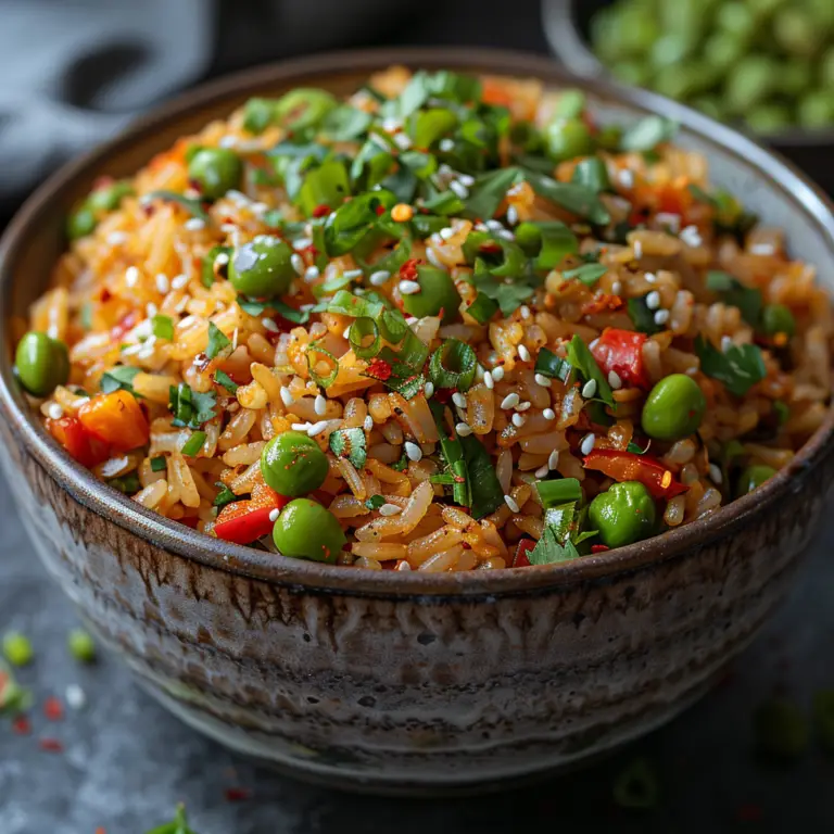 Quick Veggie Fried Rice with Edamame