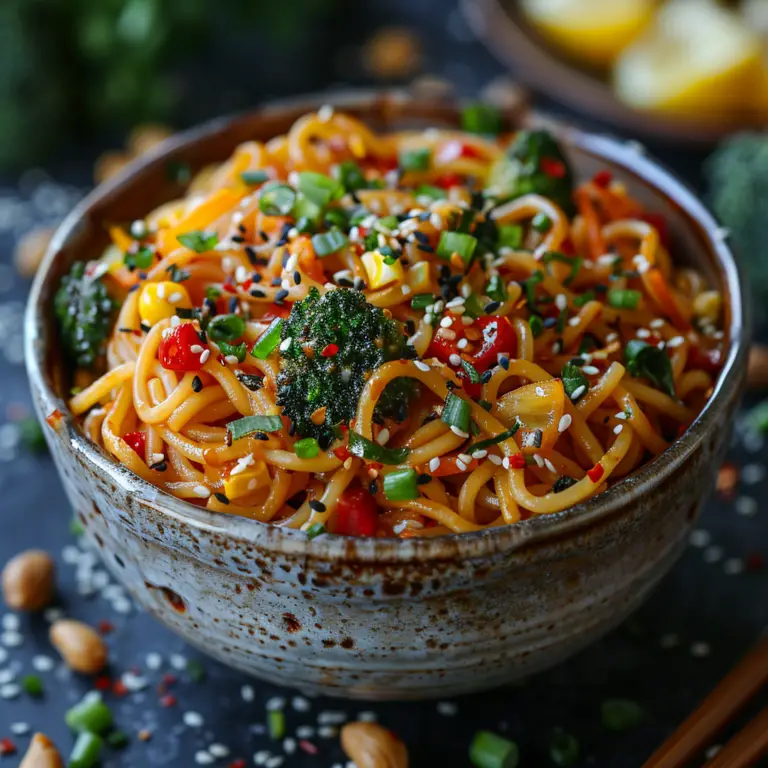 Saucy Peanut Noodles with Veggies