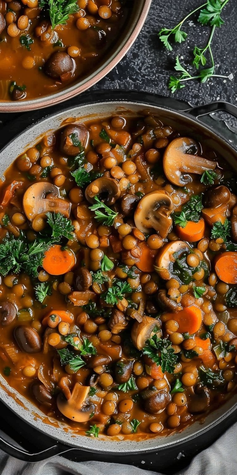 Vegan Lentil Mushroom Stew
