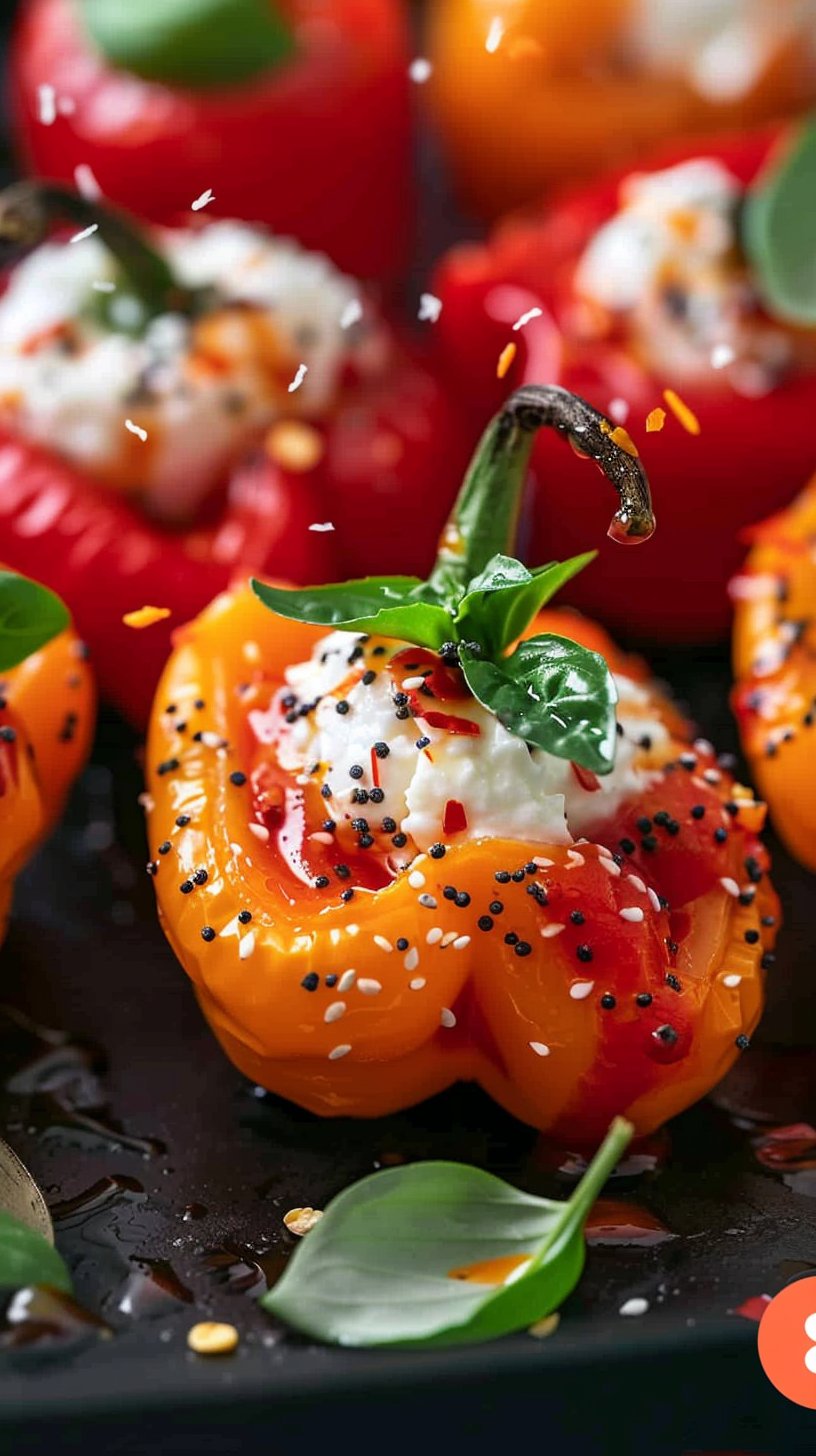 Easy Cheese and Everything Bagel-Stuffed Mini Peppers