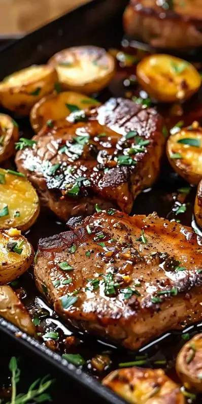Sheet Pan Pork Chops and Potatoes