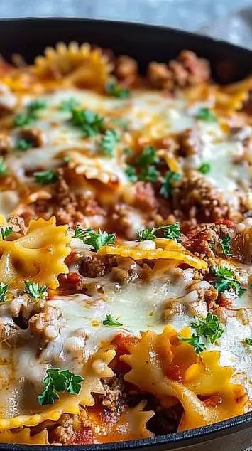 Healthy One Pot Skillet Lasagna