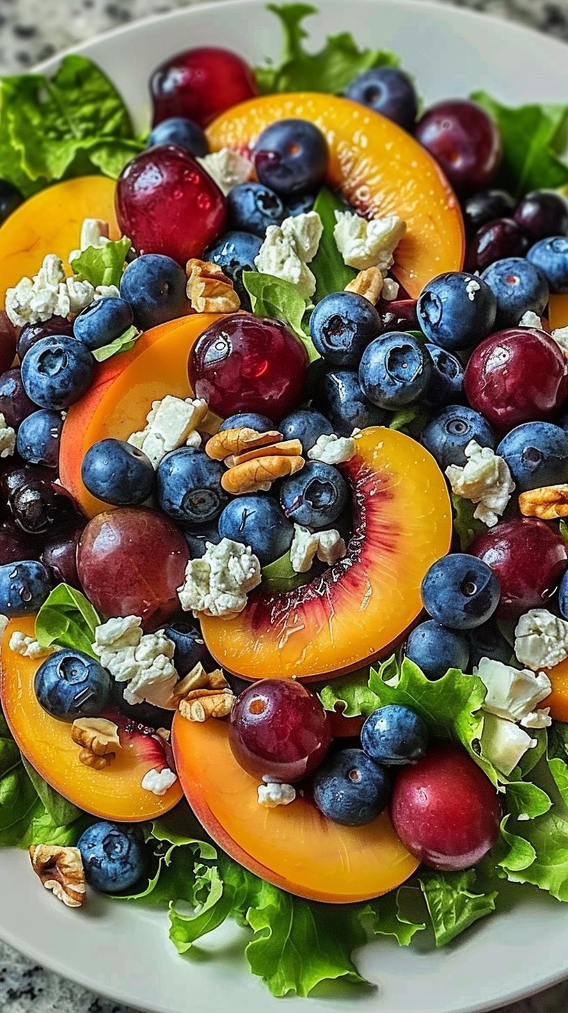 Blueberry Peach Feta Salad