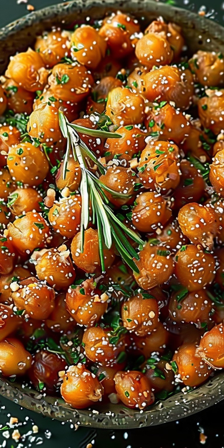 Ranch Flavored Oven-Baked Crispy Roasted Chickpeas