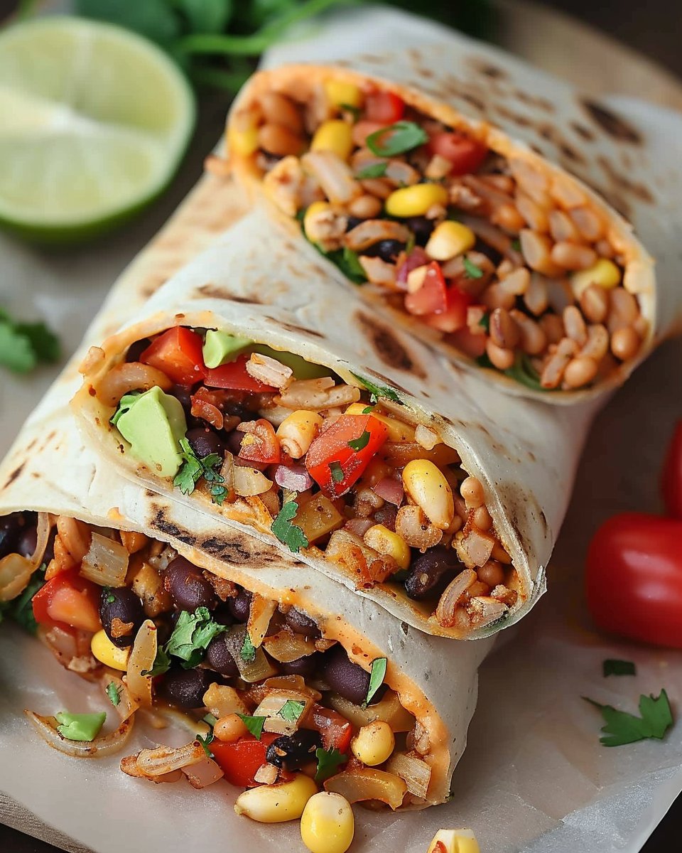 Easy Vegan Black Bean Burrito Wraps