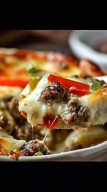 Low Carb Philly Cheesesteak Casserole