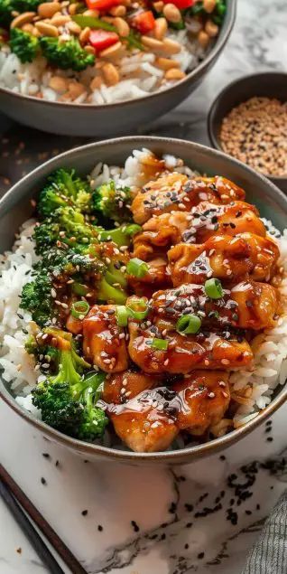 Sticky Chicken Rice Bowls
