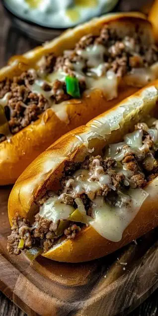 Ground Beef Philly Cheesesteaks