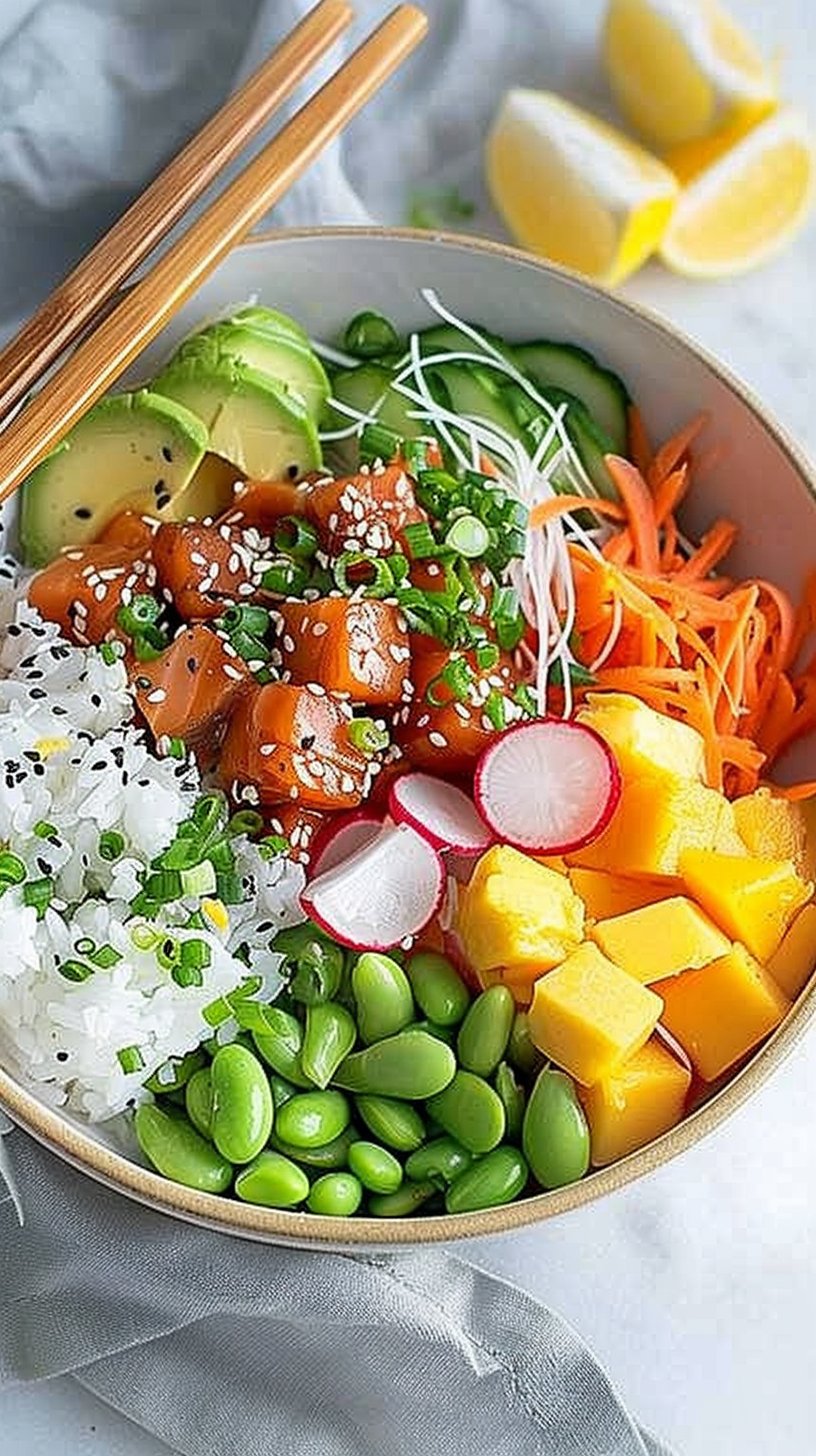 Healthy Orange Chicken Poke Bowl