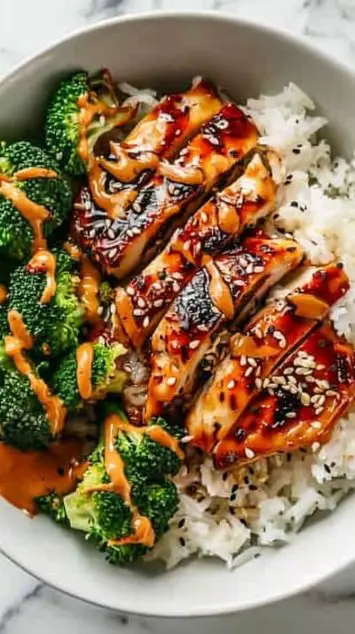 Sticky Chicken Rice Bowls