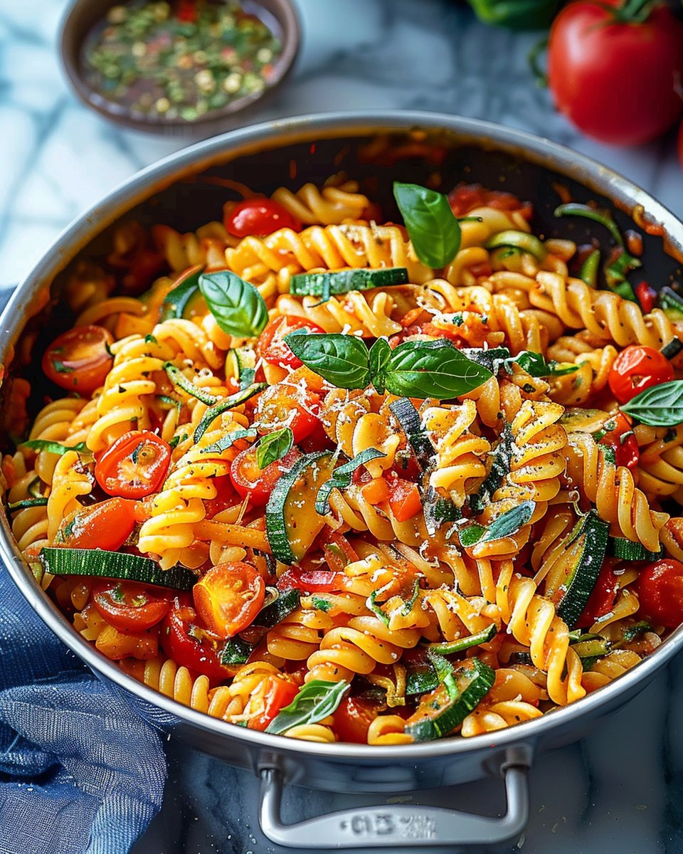 Healthy Tomato Zucchini Pasta