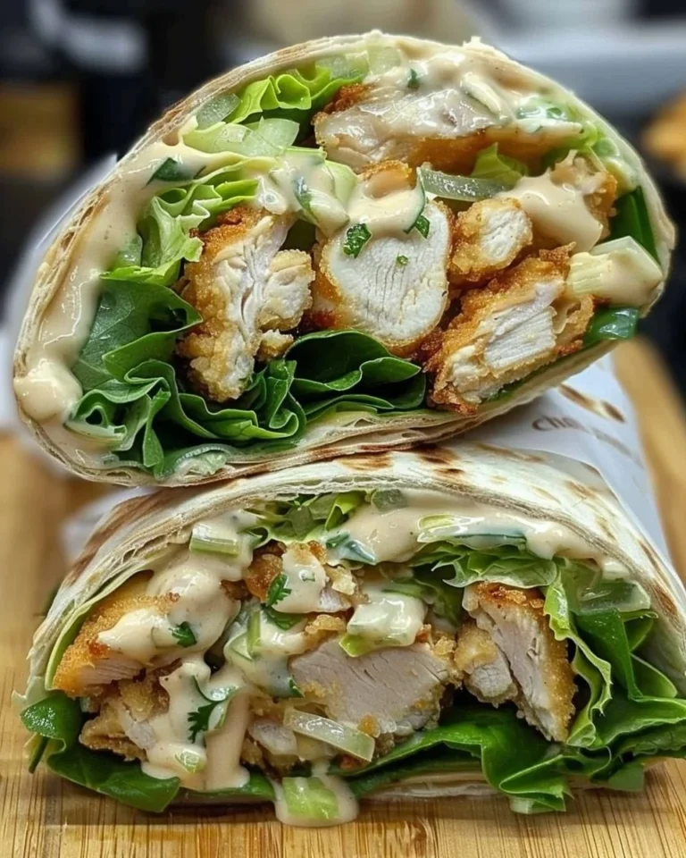 Chicken Caesar Wraps with romaine lettuce and creamy dressing