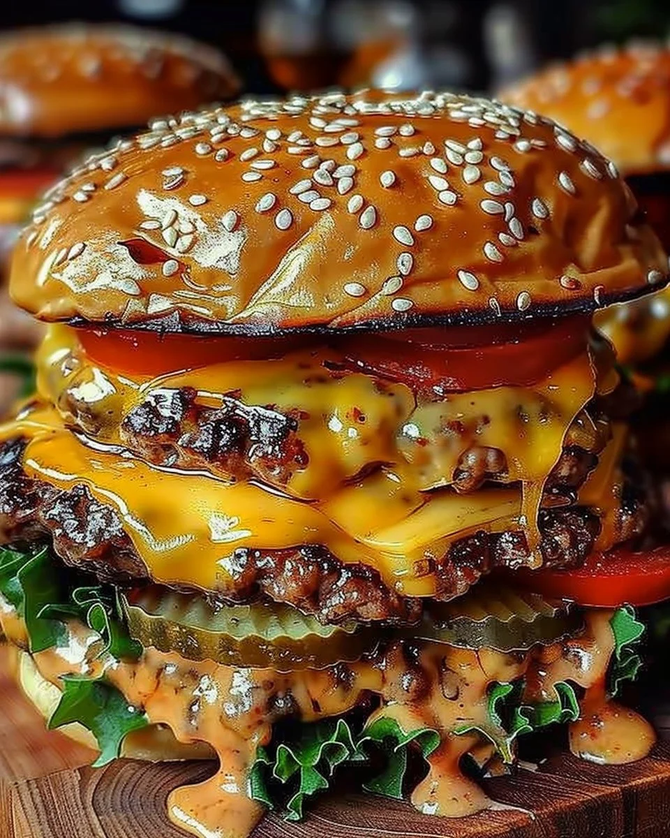 Delicious Crack Burgers served with toppings and sides
