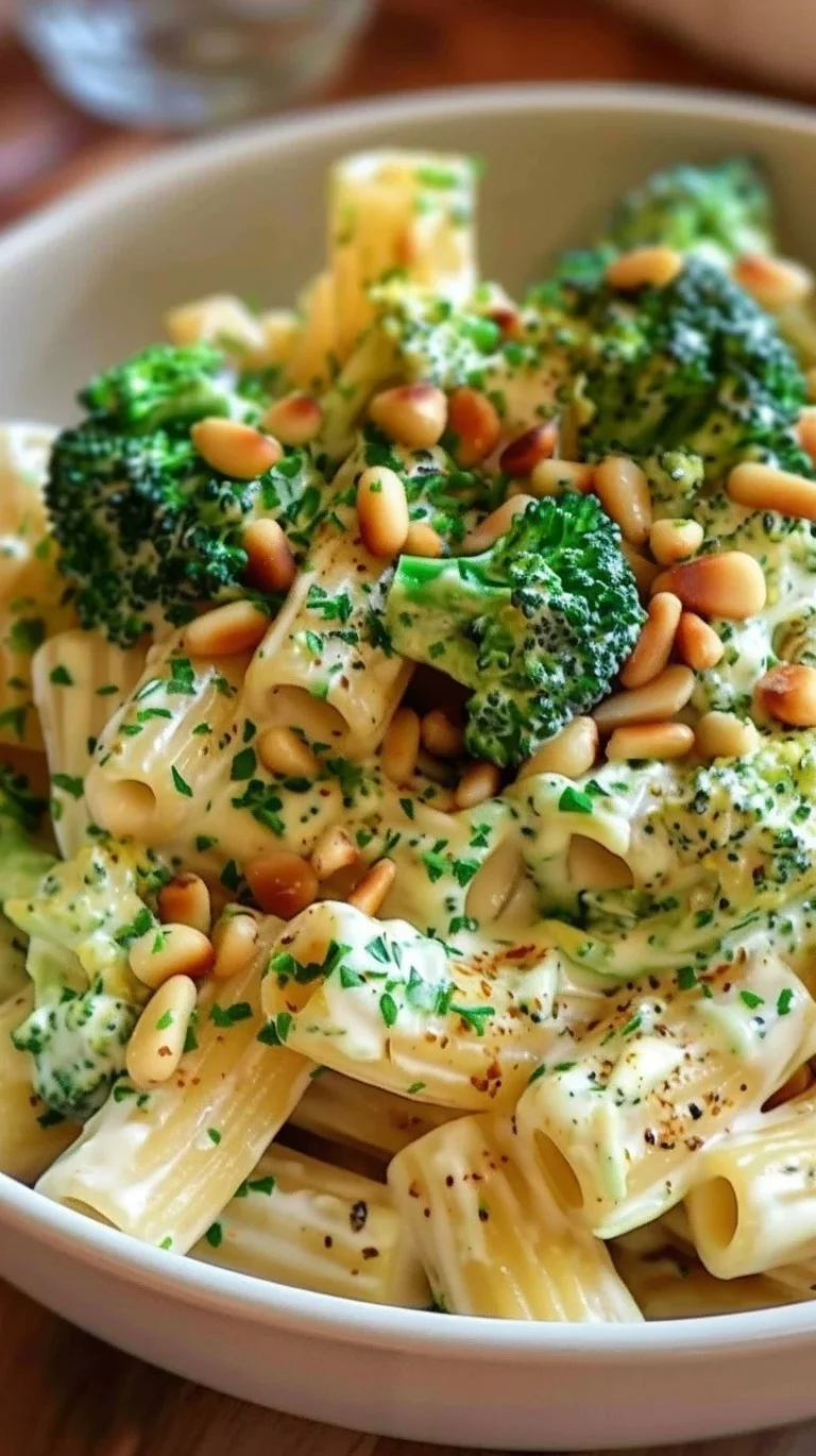 Creamy pasta dish featuring broccoli