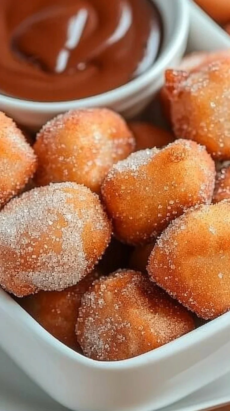 Healthy air fryer churro bites coated in cinnamon sugar