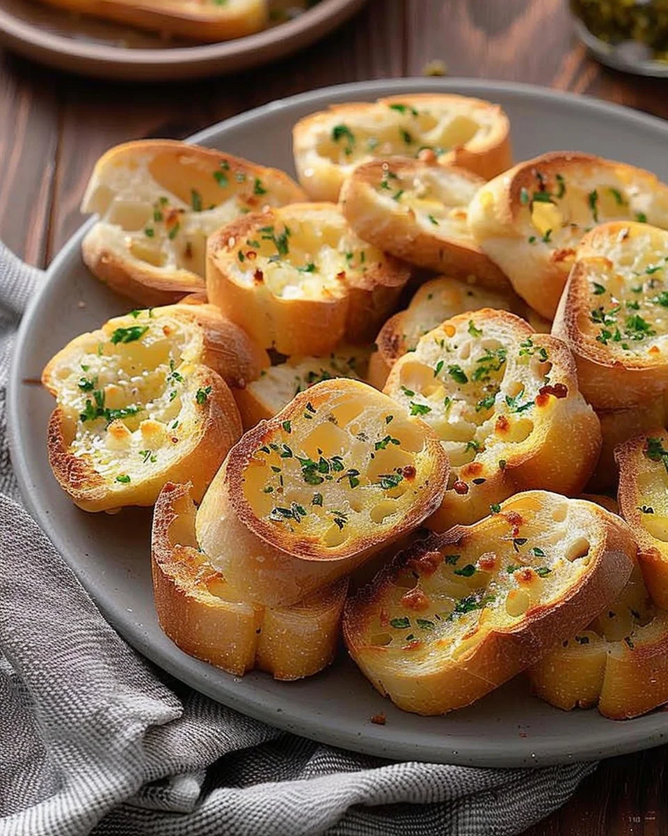Delicious herbed garlic bread with fresh herbs and golden-brown crust