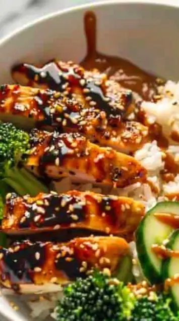 Sticky Chicken Rice Bowls