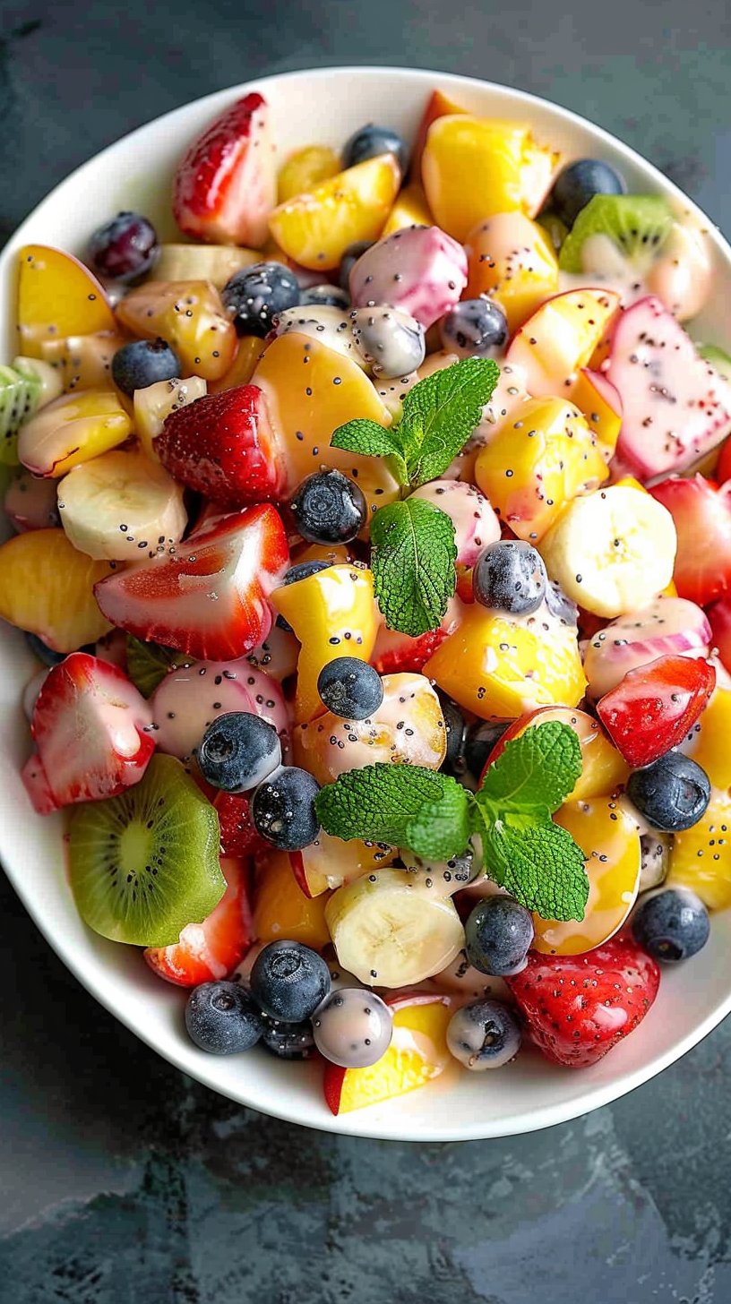 Best Fresh Fruit Salad with a Creamy Dressing