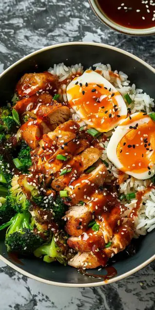 Sticky Chicken Rice Bowls
