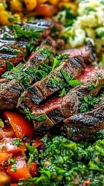 Mediterranean steak bowl with fresh ingredients and vibrant flavors