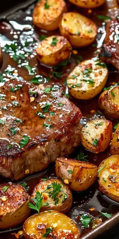 Sheet Pan Pork Chops and Potatoes