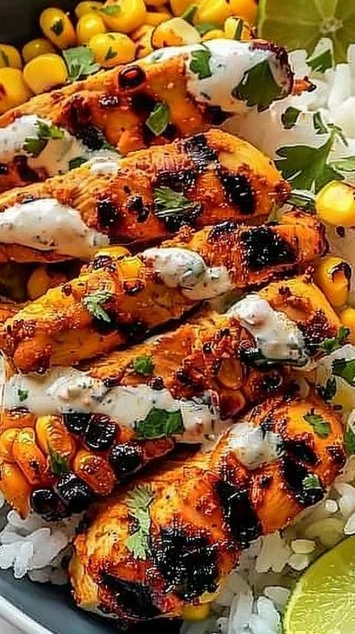 Delicious Tasty Street Corn Chicken Bowl with vibrant toppings