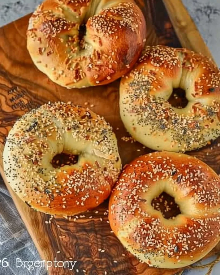 Delicious protein bagel topped with seeds and herbs, perfect for nutrition.