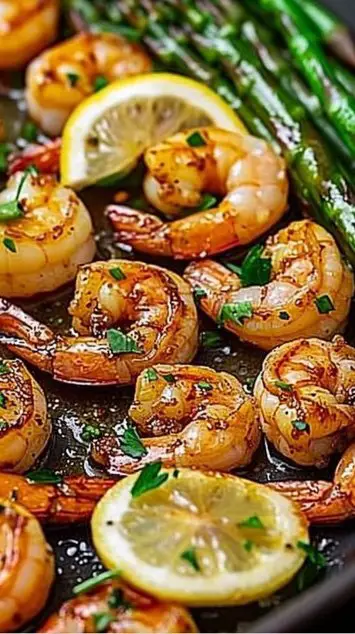 Lemon Garlic Shrimp and Asparagus