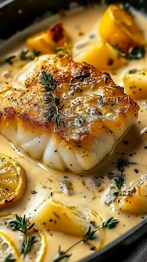 Baked Cod in Coconut Lemon Cream Sauce for Busy Weeknights