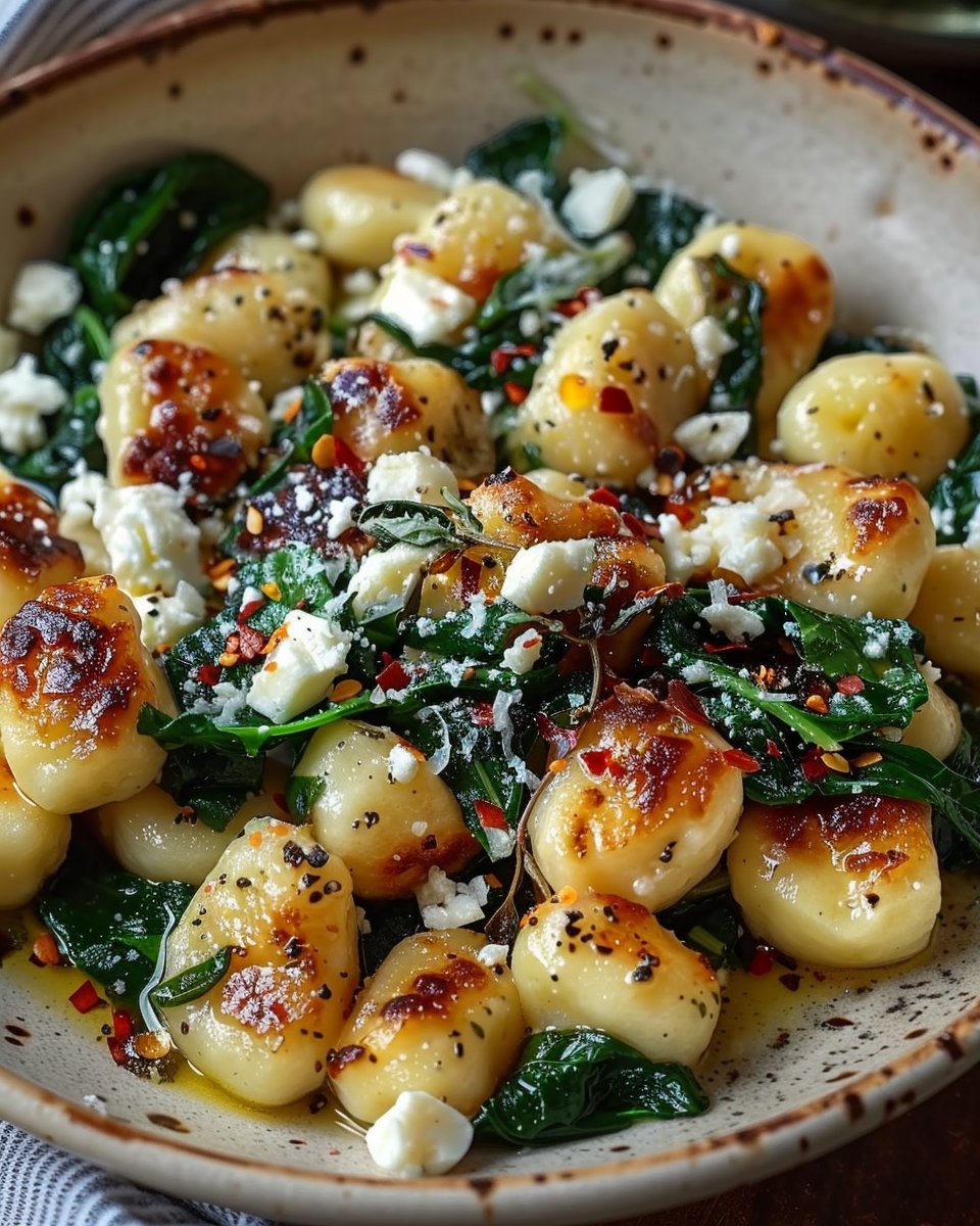Creamy Gnocchi with Spinach and Feta