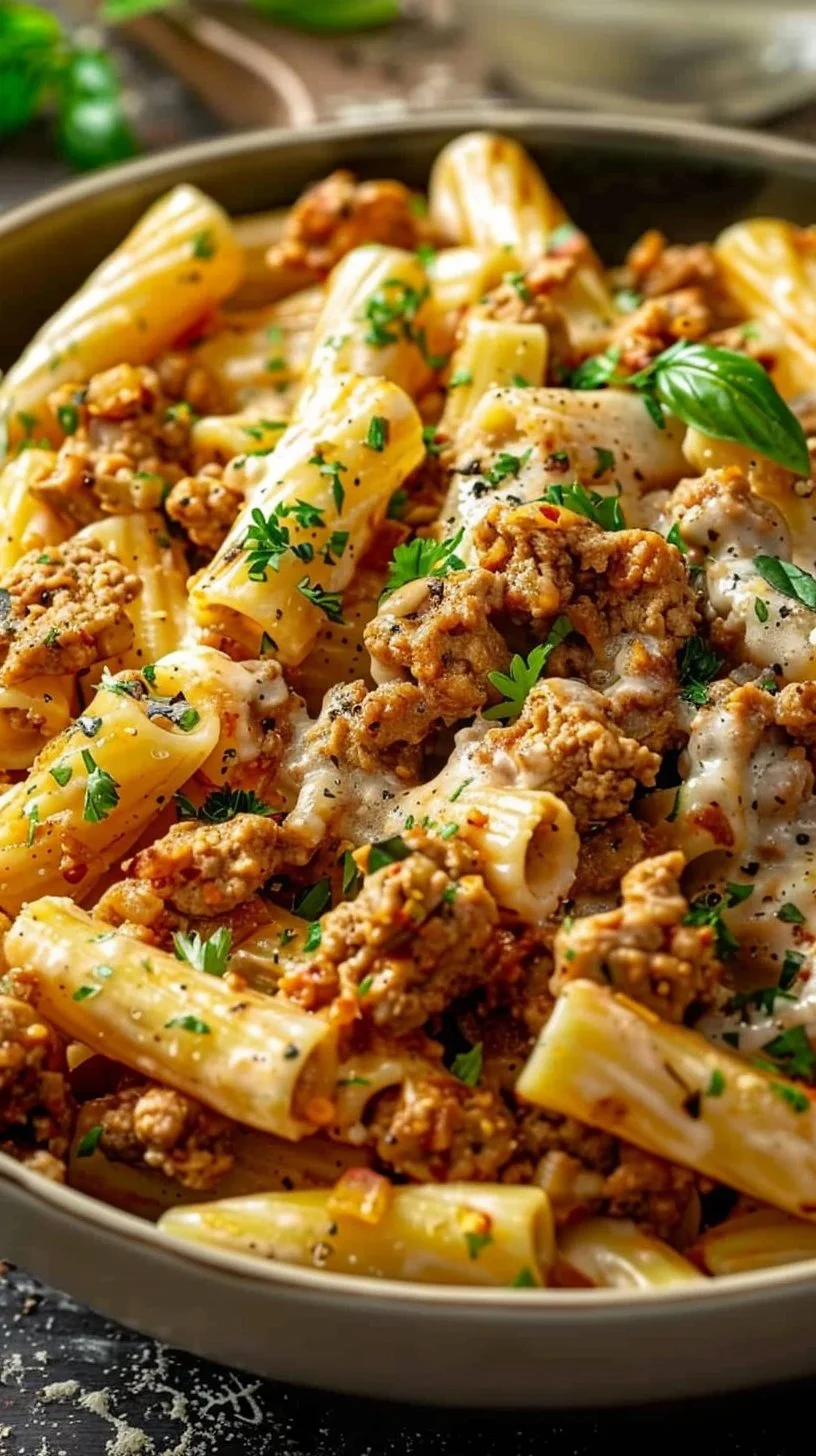 Cheesy Ground Turkey Pasta