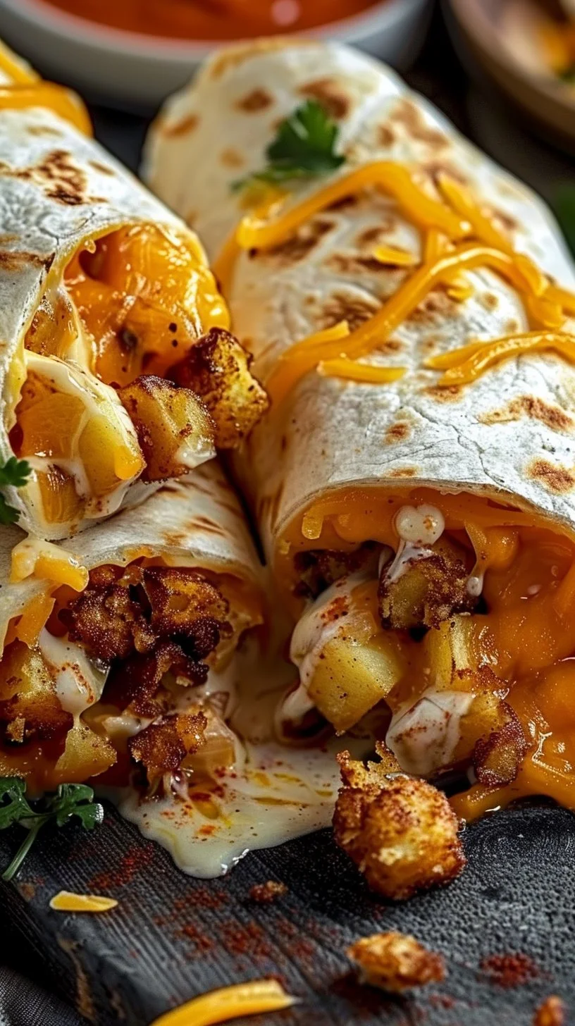 Cheesy Potato Burritos Comfort Meal Recipe