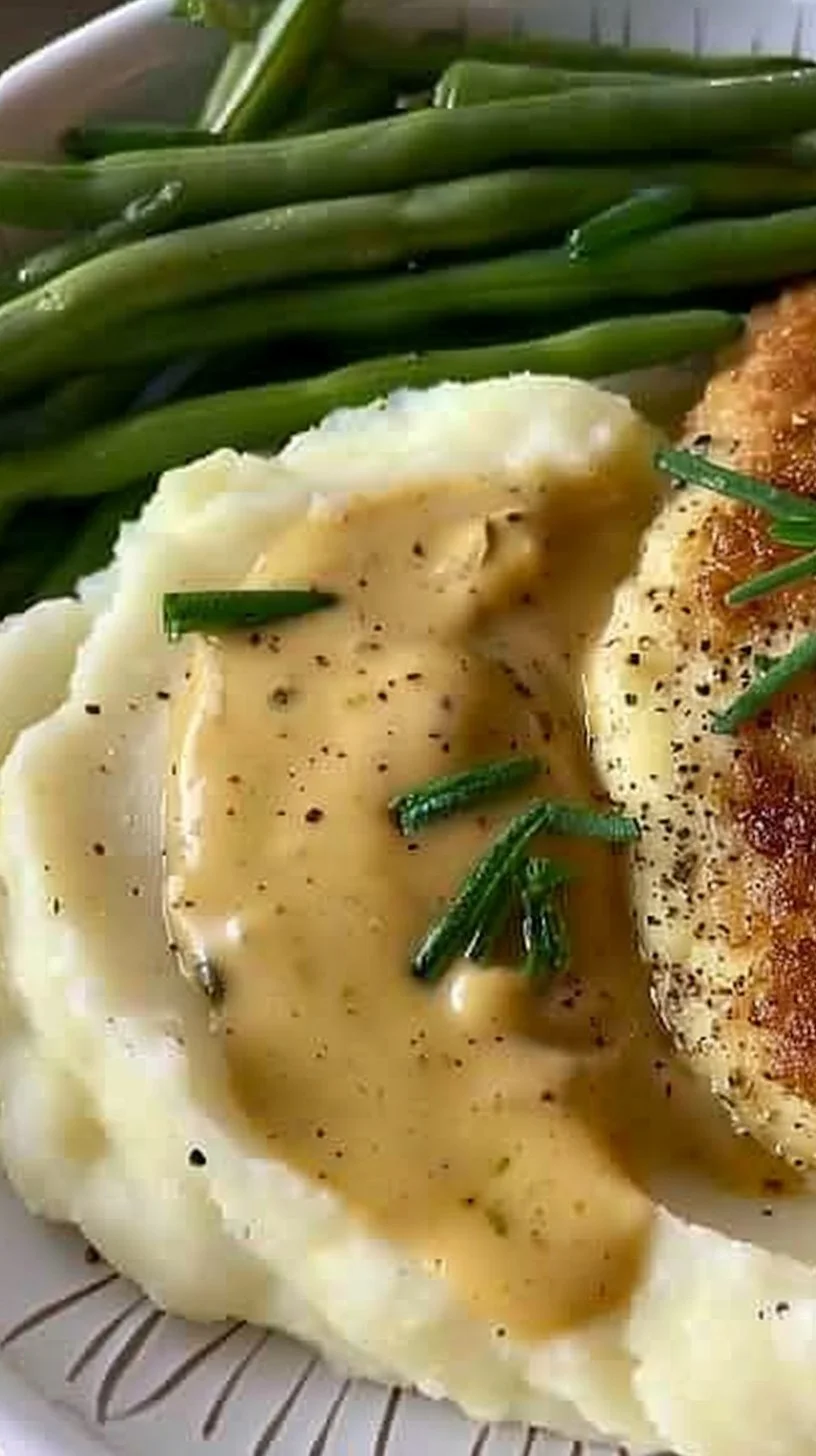 Delicious Chicken Schnitzel served with creamy sauce on a plate