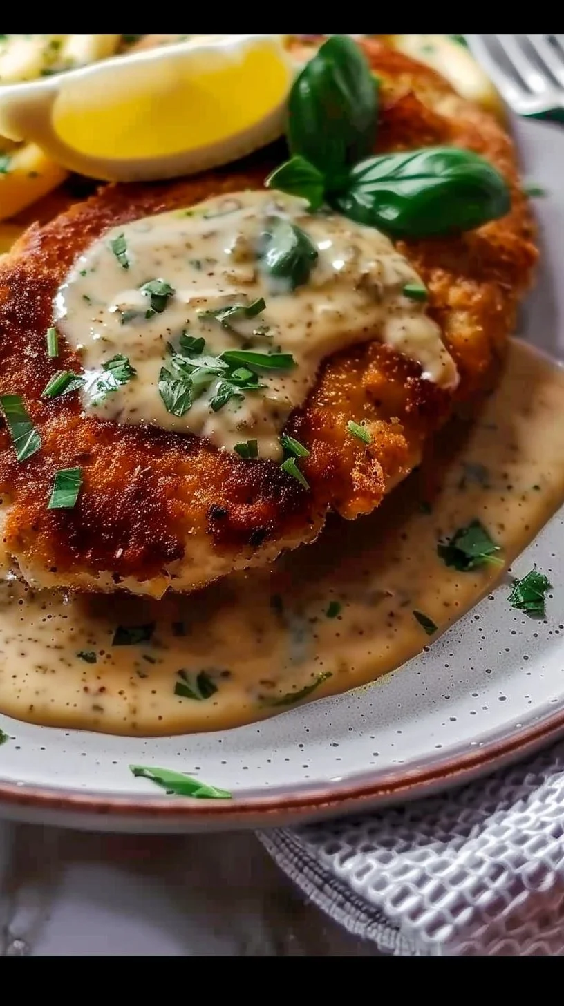 Chicken Schnitzel with Creamy Sauce