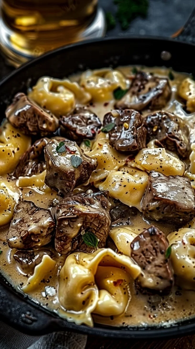 Cracked Garlic Steak Tortellini in Creamhouse Sauce Bliss