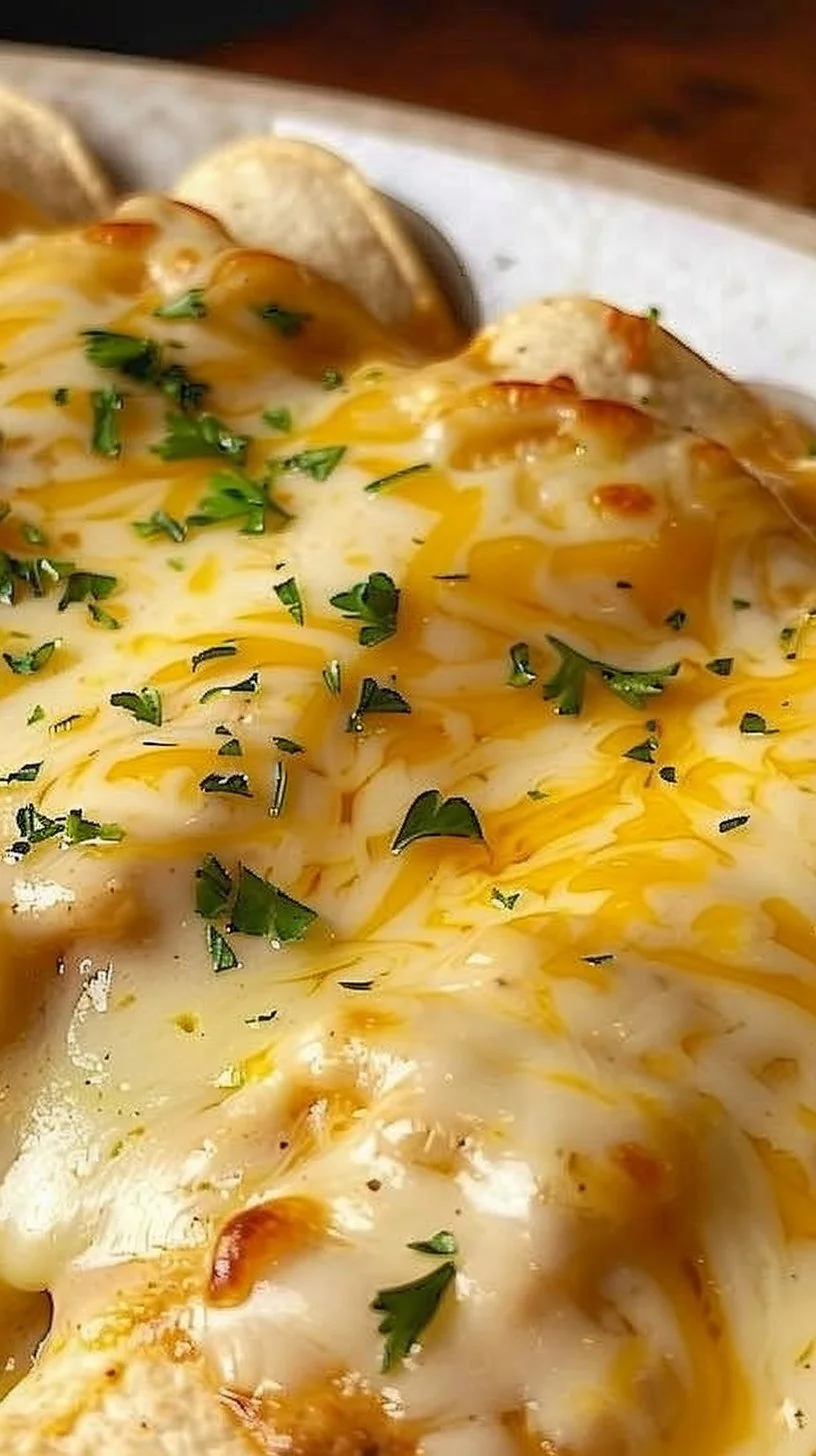 Creamy white chicken enchiladas served on a plate